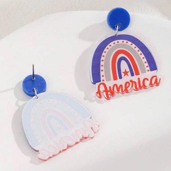 Red White and Blue America Earrings - Picture 5 of 5